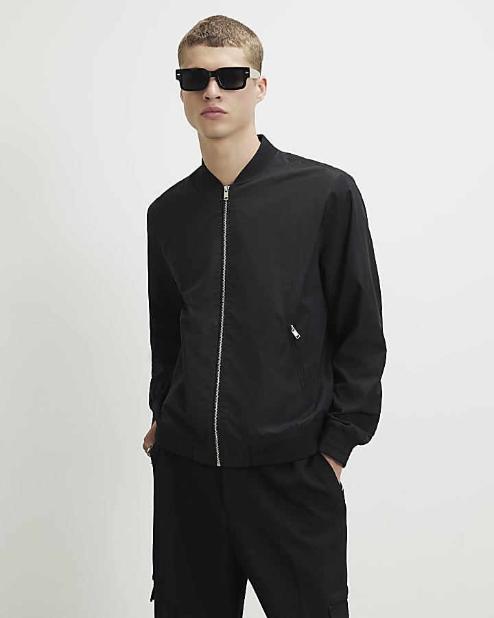 Black Lightweight Bomber Jacket