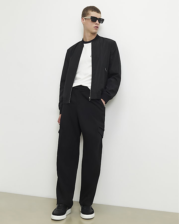 Black Lightweight Bomber Jacket