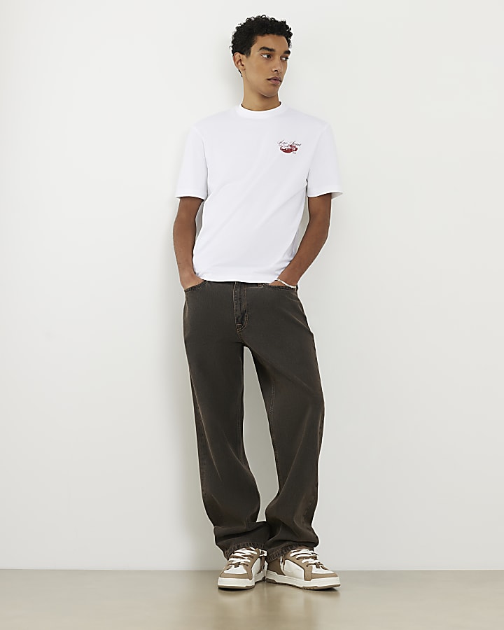 White Regular Fit Ame Saint Car T-Shirt