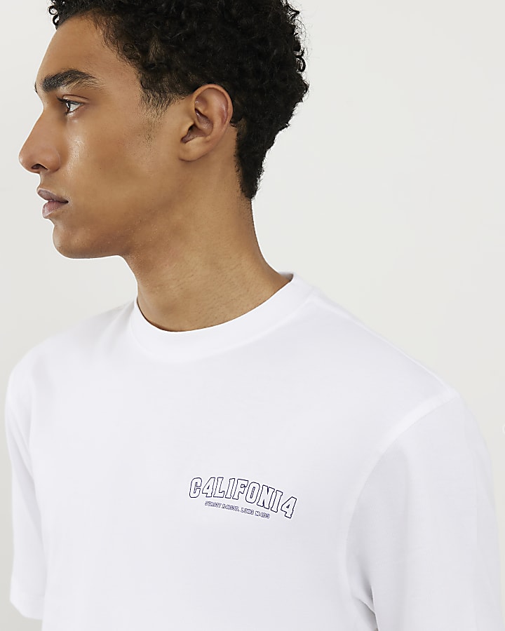 White Regular Fit California T-Shirt