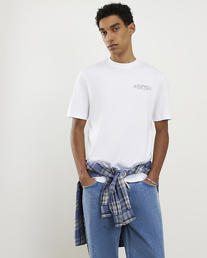 White Regular Fit California T-Shirt