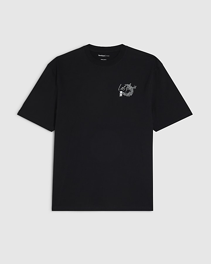 Black Regular Fit Les Amis Japan T-Shirt
