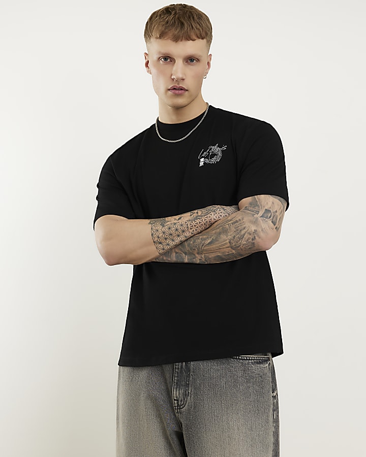 Black Regular Fit Les Amis Japan T-Shirt