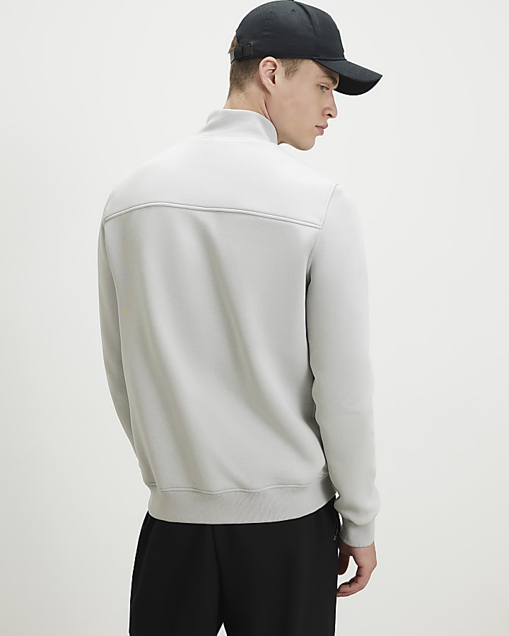 Grey Funnel Neck Hybrid Jacket