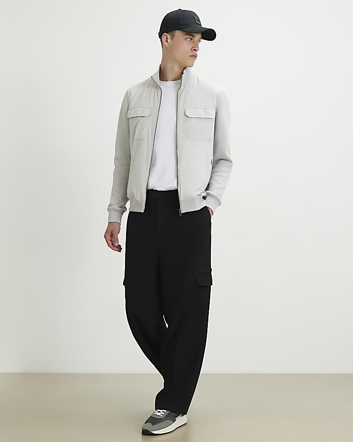Grey Funnel Neck Hybrid Jacket