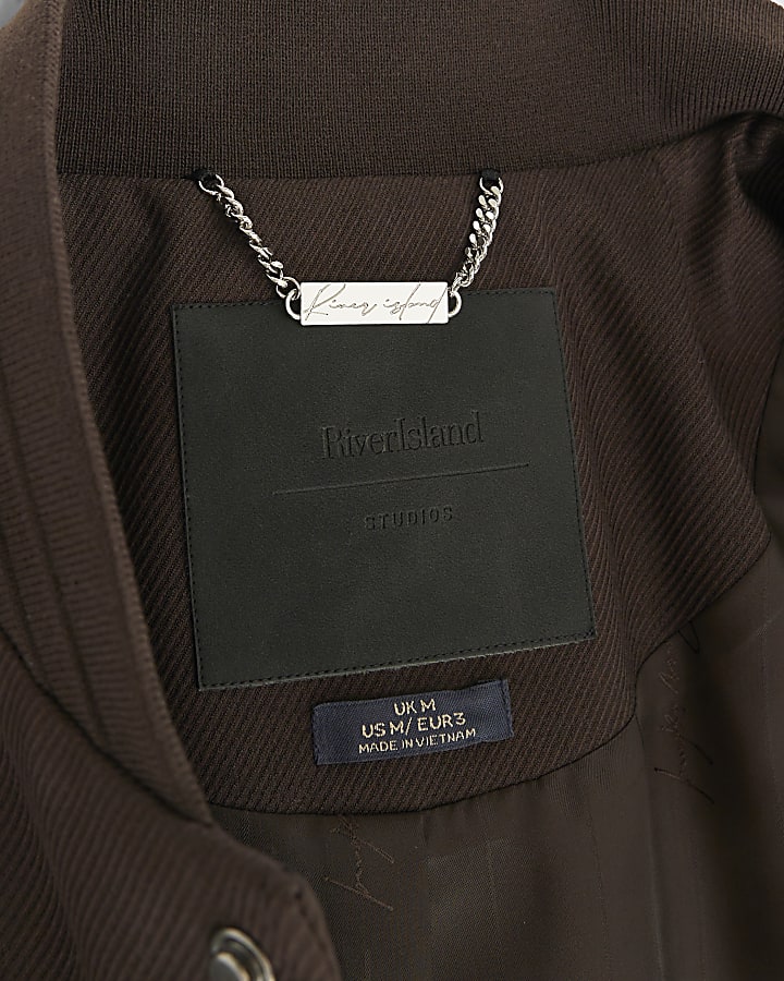 Brown Smart Twill Bomber Jacket