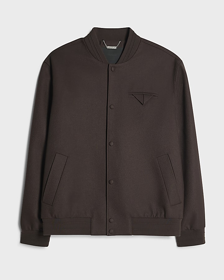 Brown Smart Twill Bomber Jacket