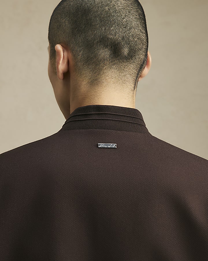 Brown Smart Twill Bomber Jacket