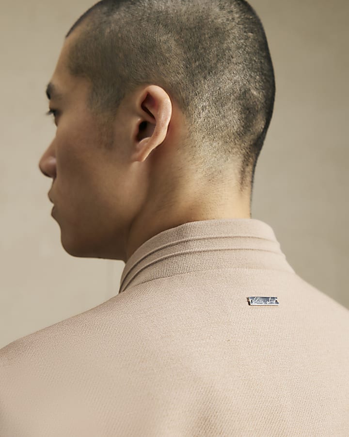 Beige Smart Twill Bomber Jacket