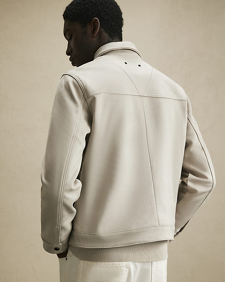 Grey Faux Suede Western Jacket