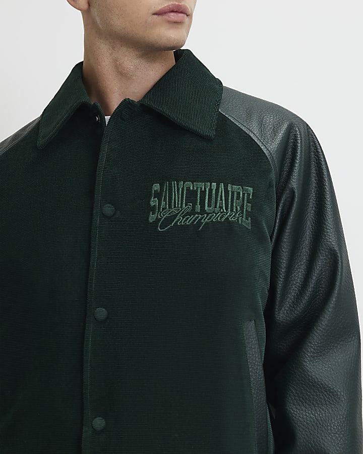 Green Corduroy Sanctuaire Varsity Jacket
