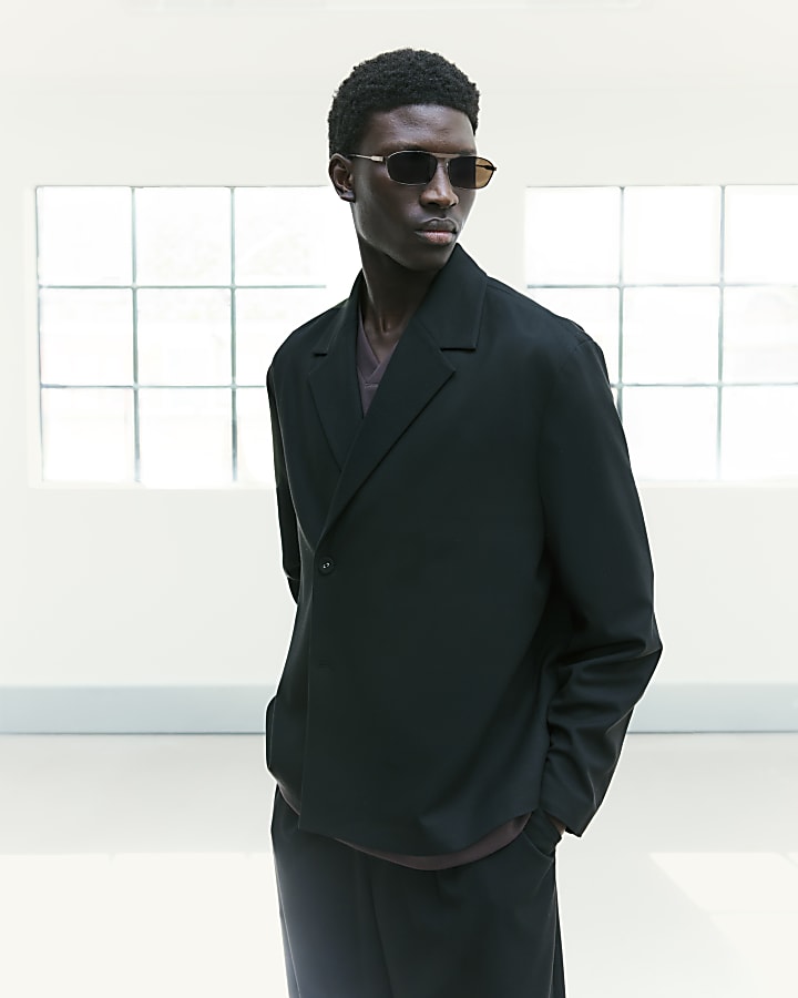 Black RI Studio Wrap Blazer