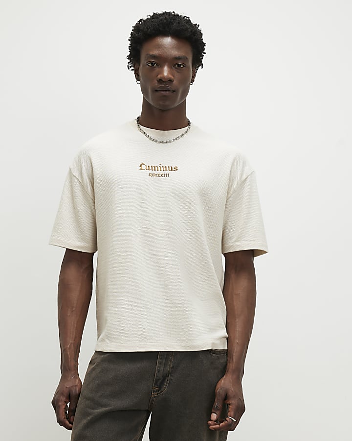 Cream Oversized Fit Luminis Tapestry T-Shirt