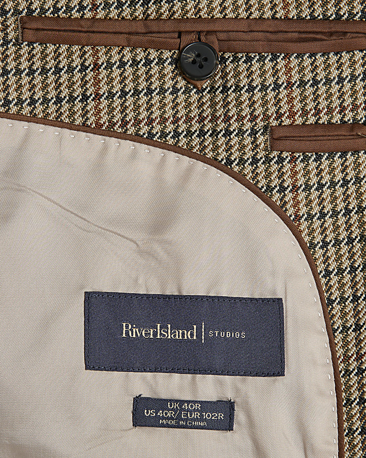 Brown Puptooth Check Blazer