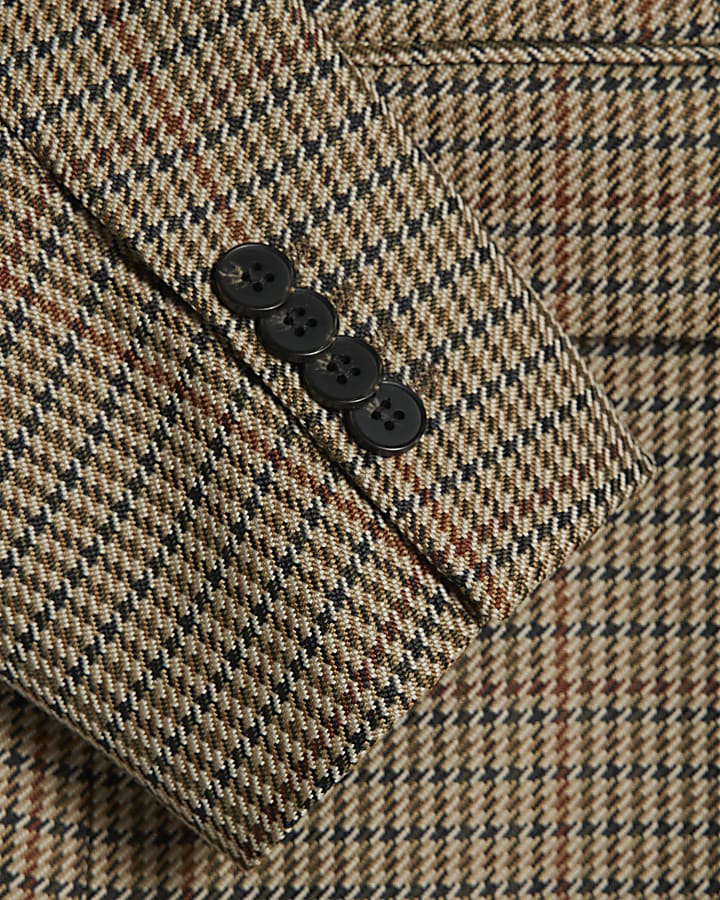 Brown Puptooth Check Blazer