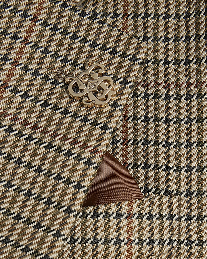Brown Puptooth Check Blazer