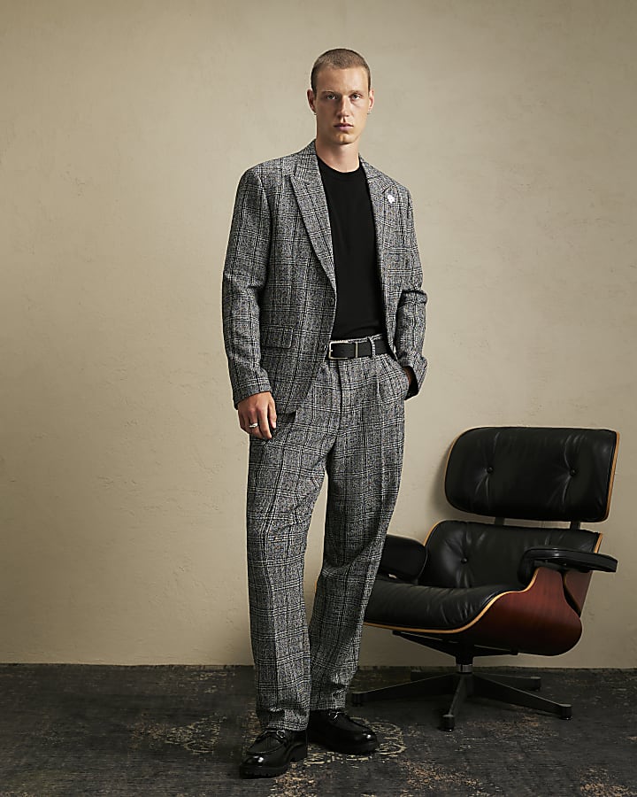 Grey Check Suit Jacket