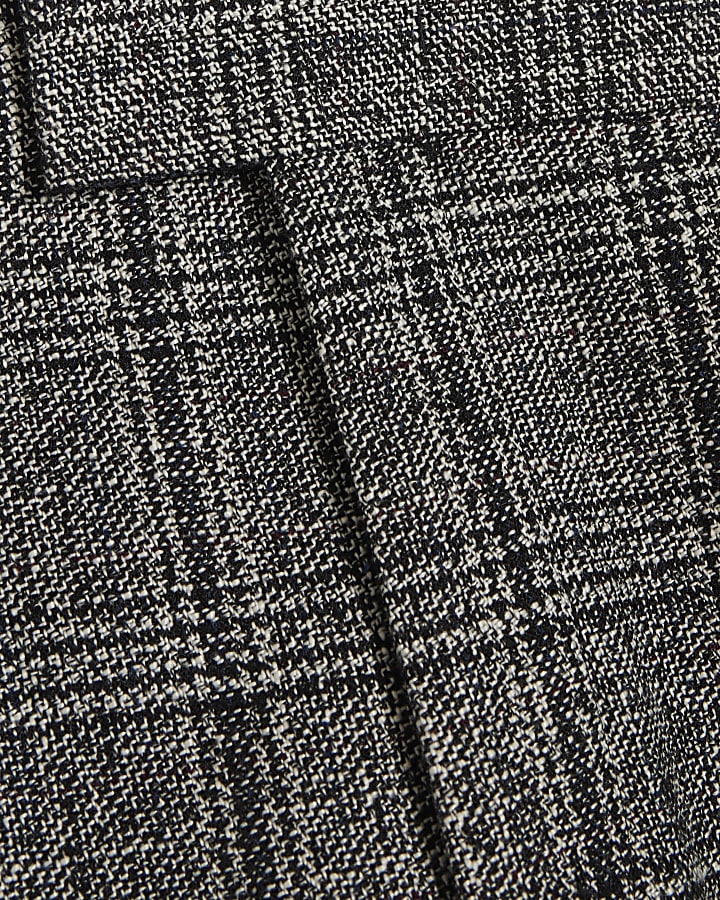 Grey Relaxed Fit Check Suit Trousers