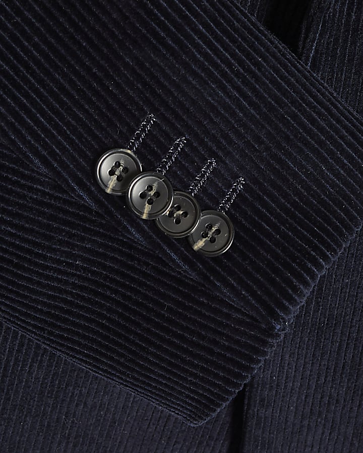 Navy Slim Fit Corduroy Suit Jacket