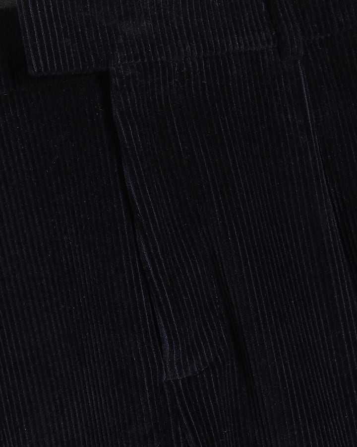 Navy Slim Fit Corduroy Suit Trousers