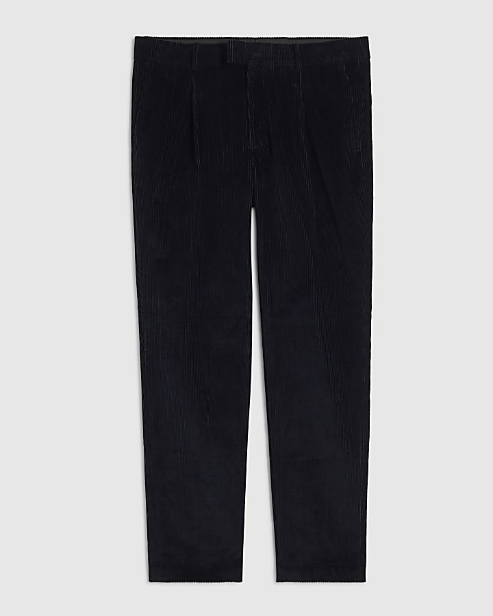 Navy Slim Fit Corduroy Suit Trousers