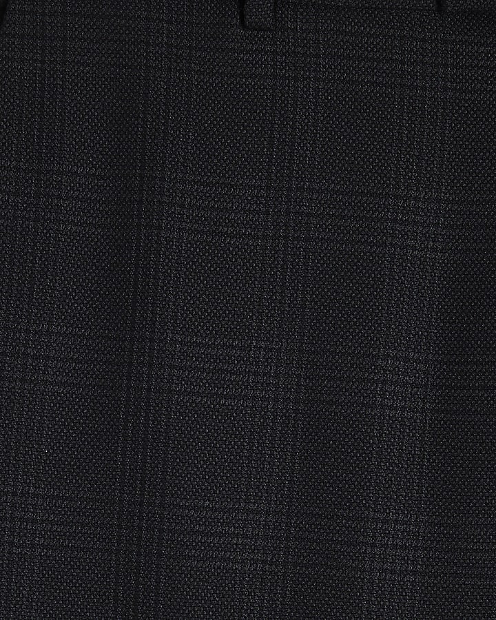 Blue Slim Fit Check Suit Trousers