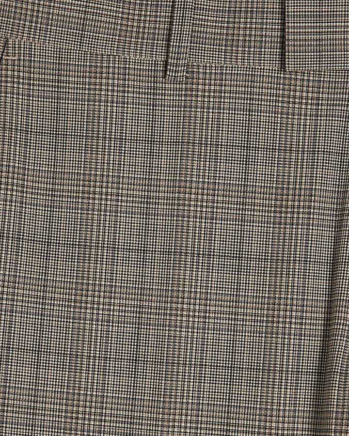 Grey Skinny Fit Check Suit Trousers