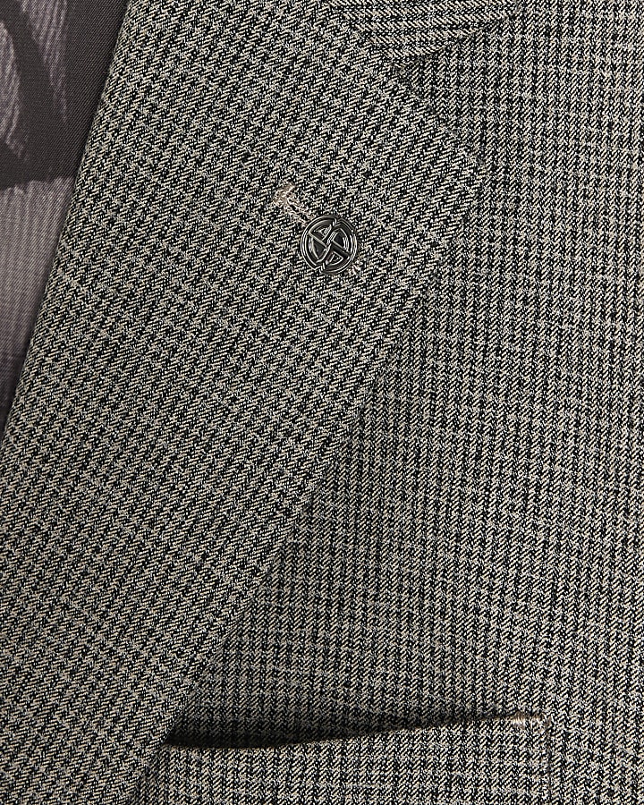 Grey Slim Fit Puptooth Suit Jacket