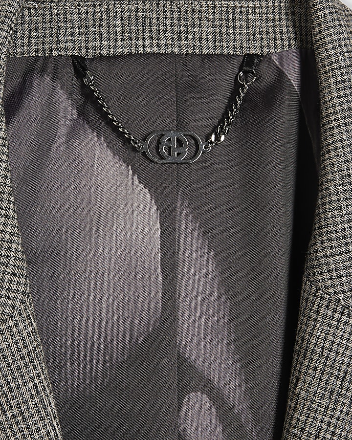 Grey Slim Fit Puptooth Suit Jacket