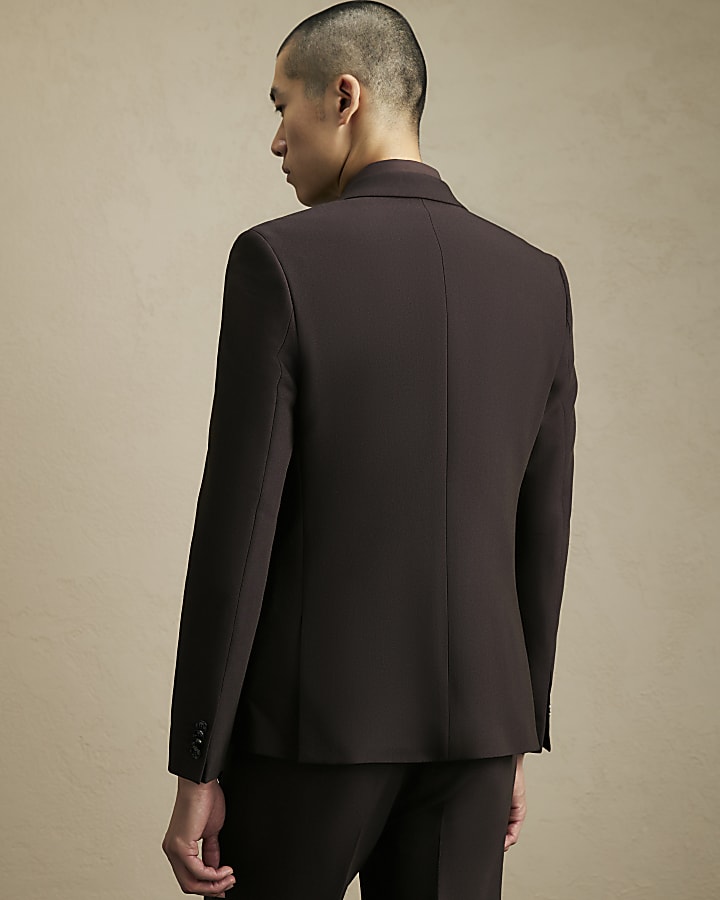 Brown Skinny Fit Suit Jacket
