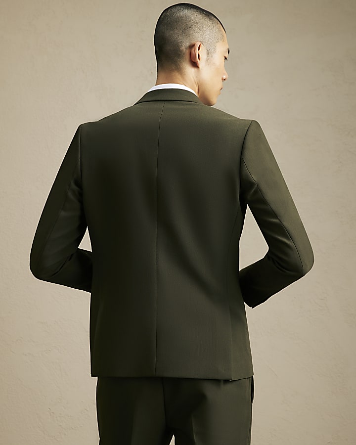 Khaki Skinny Fit Suit Jacket