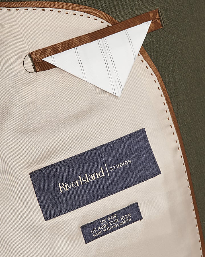 Khaki Skinny Fit Suit Jacket