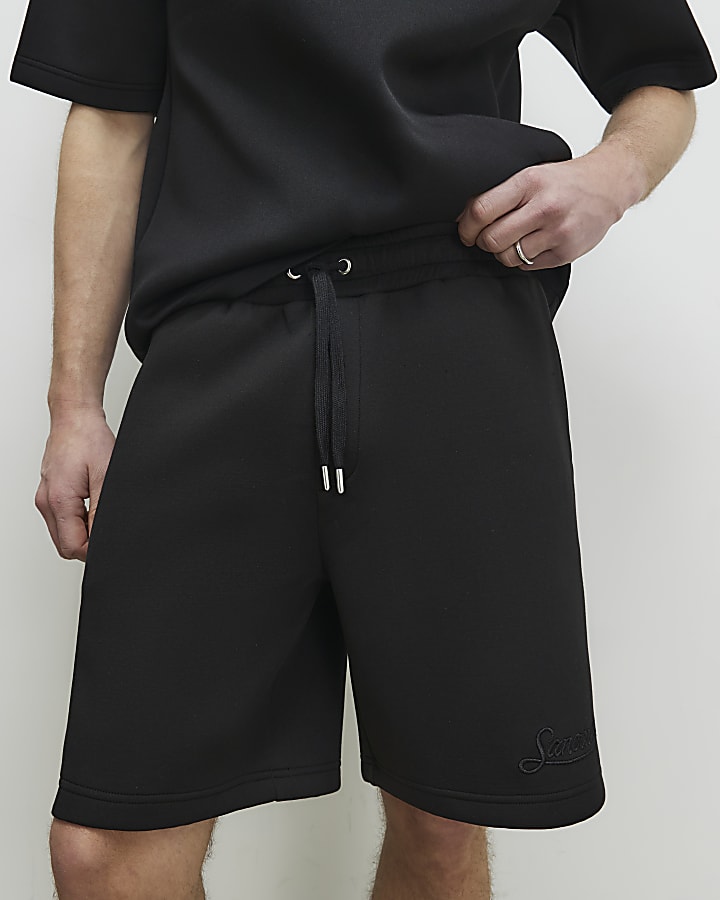 Black Regular Fit Sanctuaire Shorts