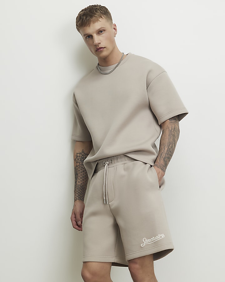 Beige Regular Fit Sanctuaire Shorts