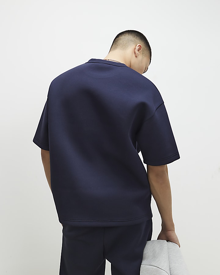 Navy Oversized Fit Crew Neck T-Shirt