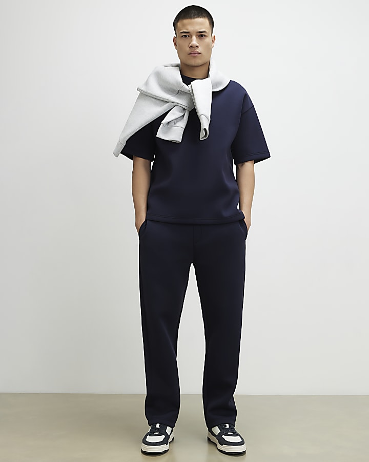 Navy Oversized Fit Crew Neck T-Shirt