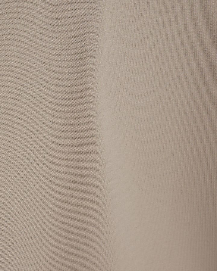 Beige Oversized Fit V Neck Premium T-Shirt