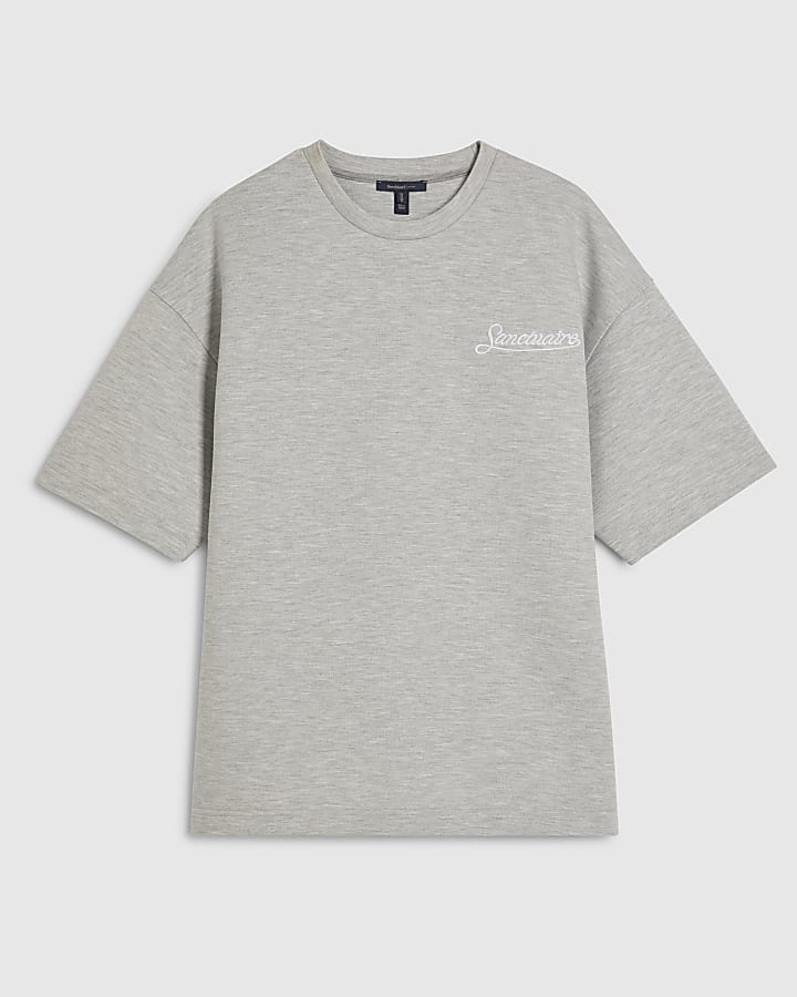 Grey Oversized Premium Crew Neck T-Shirt