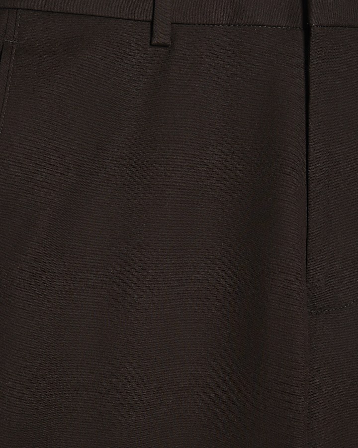 Brown Slim Fit Cotton Blend Chino Trousers