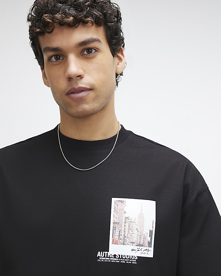 Black Oversized Fit Autre Studio Pic T-Shirt