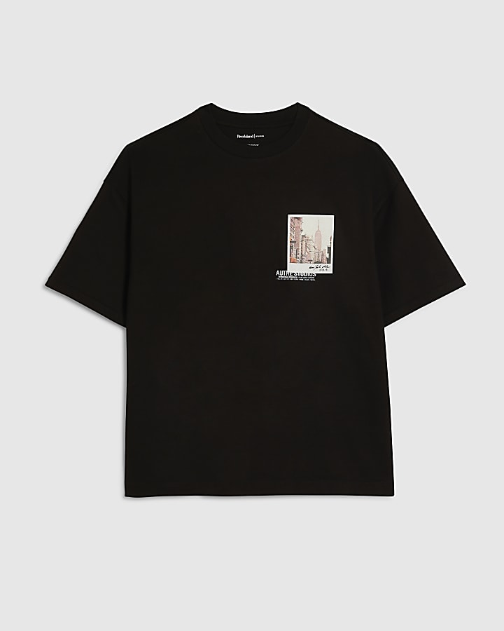 Black Oversized Fit Autre Studio Pic T-Shirt