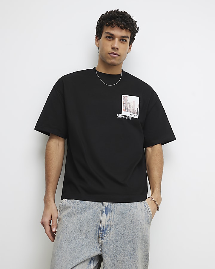 Black Oversized Fit Autre Studio Pic T-Shirt