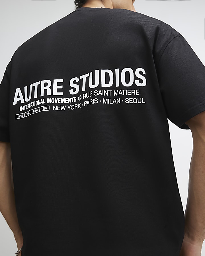 Black Oversized Fit Autre Studio Pic T-Shirt