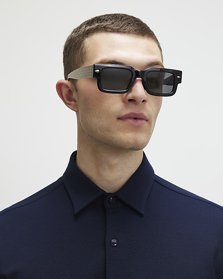 Navy Muscle Fit Pique Shirt
