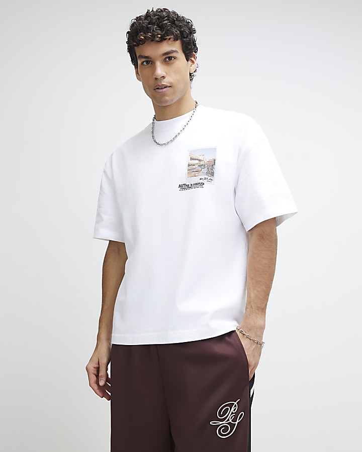 White Oversized Fit Autre Studio Pic T-Shirt