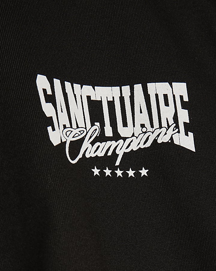 Black Oversized Fit Sanctuaire Champ T-Shirt