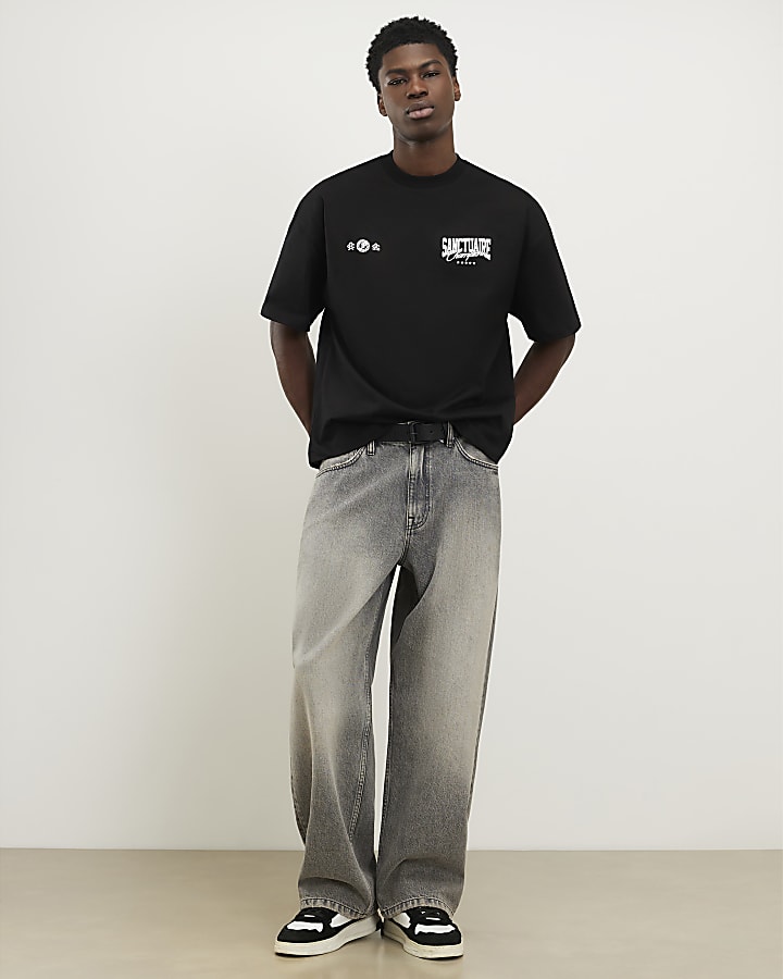 Black Oversized Fit Sanctuaire Champ T-Shirt