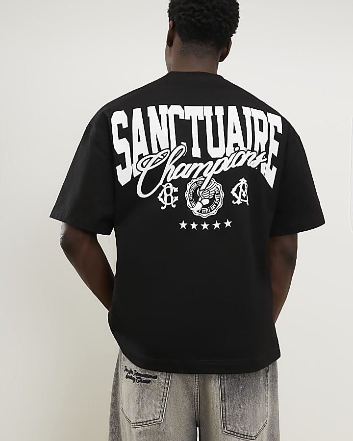 Black Oversized Fit Sanctuaire Champ T-Shirt