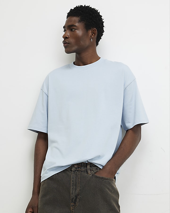 Blue Oversized Fit Heavyweight T-Shirt