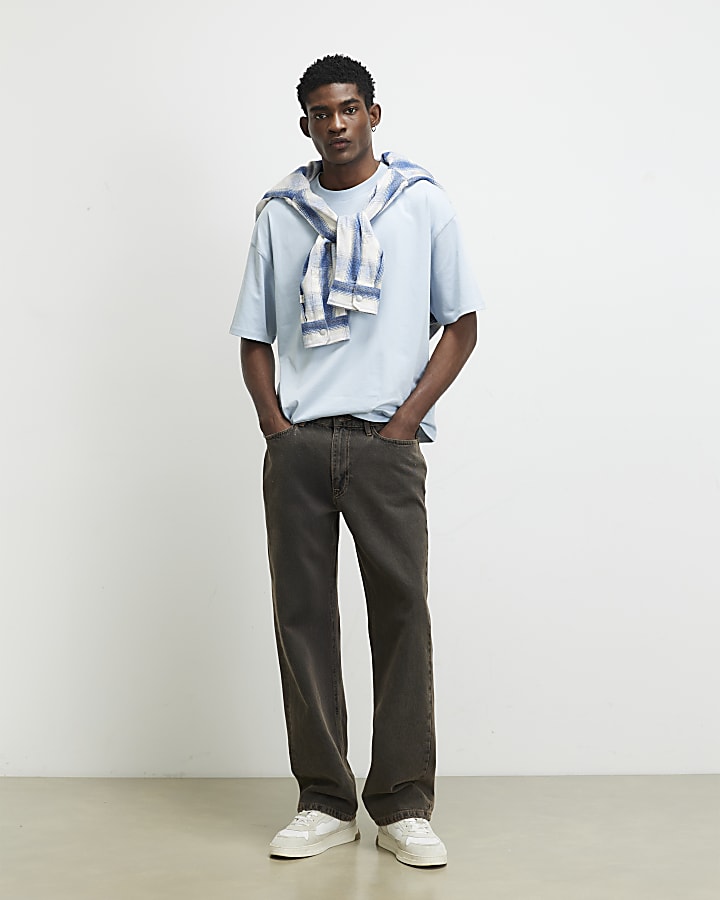 Blue Oversized Fit Heavyweight T-Shirt